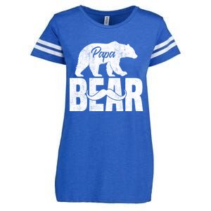 Papa Bear For Fathers Day For Grandpa Papa Bear Funny Enza Ladies Jersey Football T-Shirt