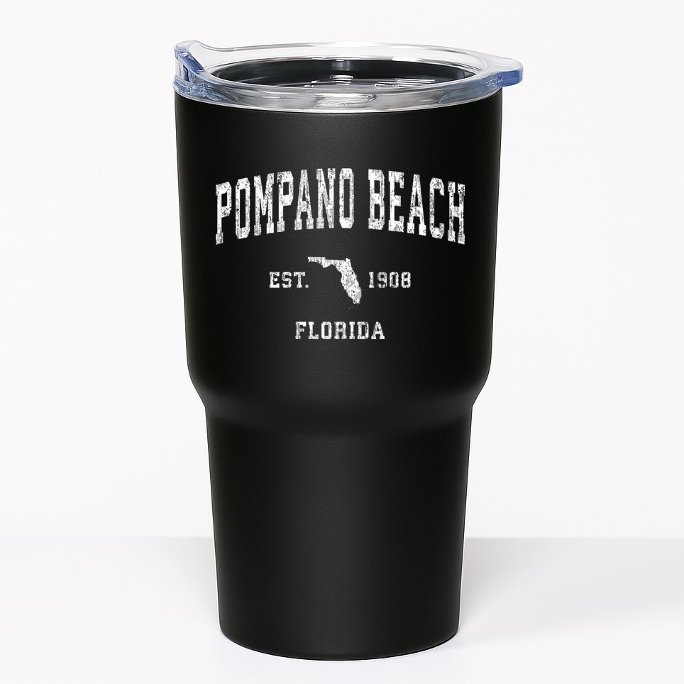 Pompano Beach Florida Fl Vintage Athletic Sports Tumbler