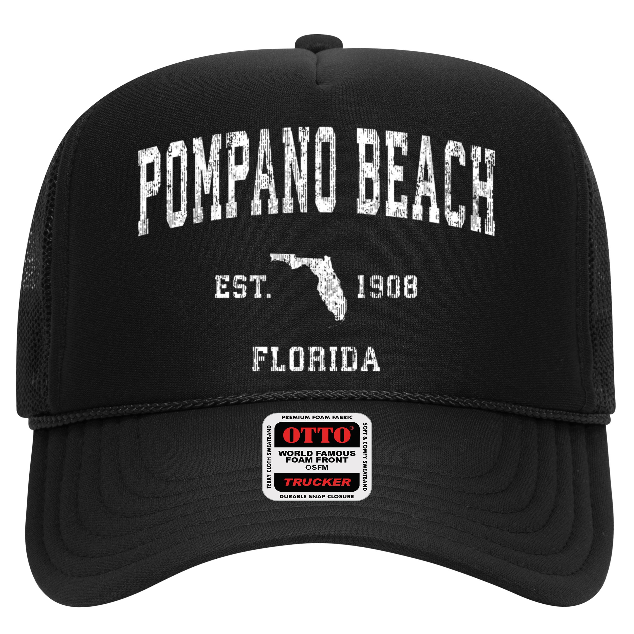 Pompano Beach Florida Fl Vintage Athletic Sports Hat