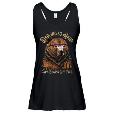 Papa Bear Funny Fathers Day Gift Ladies Essential Flowy Tank