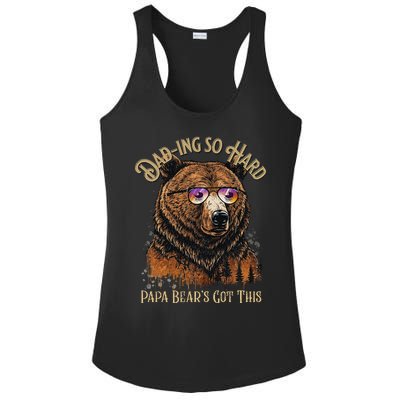 Papa Bear Funny Fathers Day Gift Ladies PosiCharge Competitor Racerback Tank