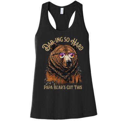 Papa Bear Funny Fathers Day Gift Women's Racerback Tank