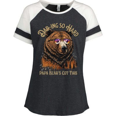 Papa Bear Funny Fathers Day Gift Enza Ladies Jersey Colorblock Tee