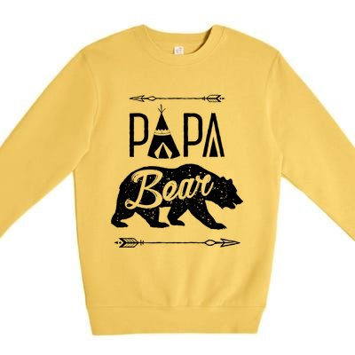 Papa Bear Fathers Day Family Matching Couple Premium Crewneck Sweatshirt