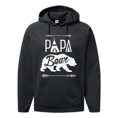 Papa Bear Fathers Day Family Matching Couple Performance Fleece Hoodie