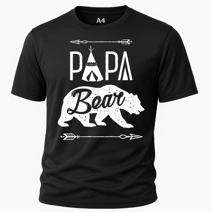 Papa Bear Fathers Day Family Matching Couple Cooling Performance Crew T-Shirt