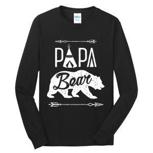 Papa Bear Fathers Day Family Matching Couple Tall Long Sleeve T-Shirt