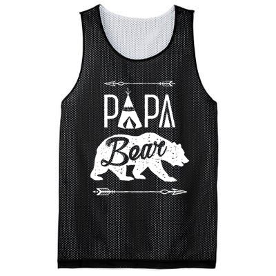 Papa Bear Fathers Day Family Matching Couple Mesh Reversible Basketball Jersey Tank