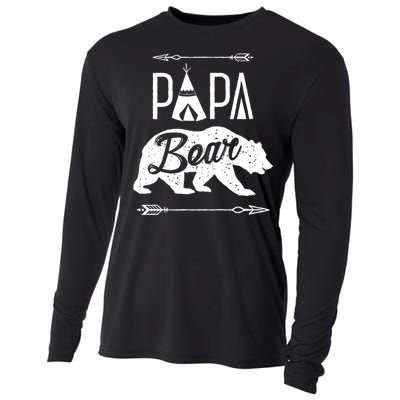 Papa Bear Fathers Day Family Matching Couple Cooling Performance Long Sleeve Crew