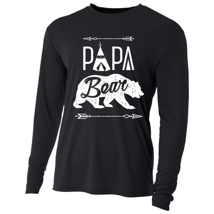 Papa Bear Fathers Day Family Matching Couple Cooling Performance Long Sleeve Crew