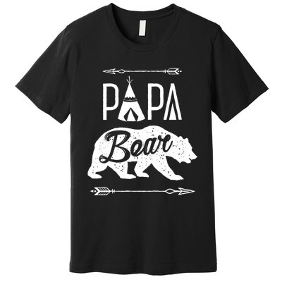 Papa Bear Fathers Day Family Matching Couple Premium T-Shirt