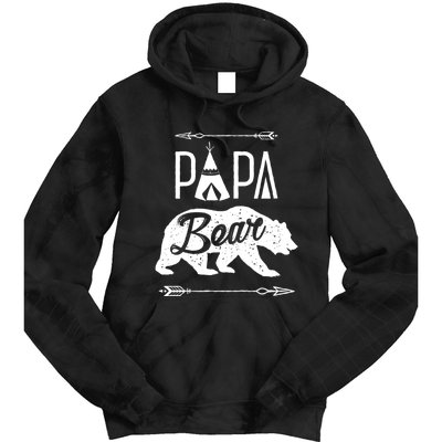 Papa Bear Fathers Day Family Matching Couple Tie Dye Hoodie