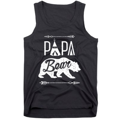 Papa Bear Fathers Day Family Matching Couple Tank Top