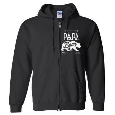 Papa Bear Fathers Day Family Matching Couple Full Zip Hoodie