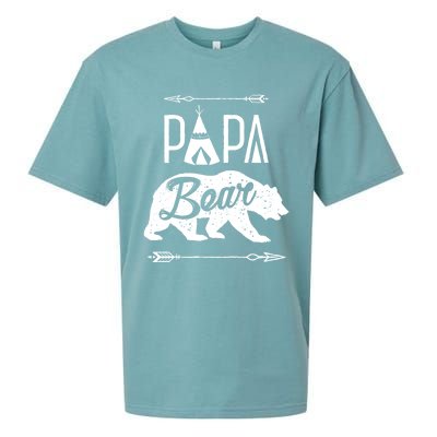 Papa Bear Fathers Day Family Matching Couple Sueded Cloud Jersey T-Shirt