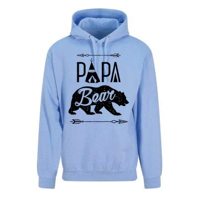 Papa Bear Fathers Day Family Matching Couple Unisex Surf Hoodie