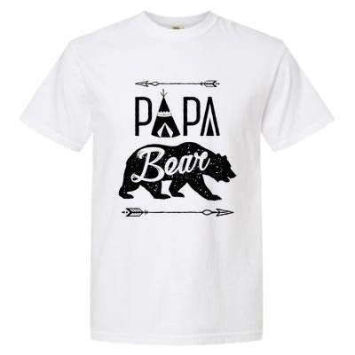 Papa Bear Fathers Day Family Matching Couple Garment-Dyed Heavyweight T-Shirt