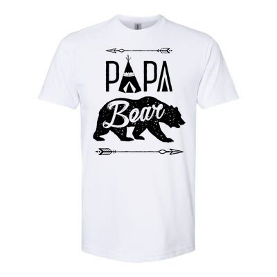 Papa Bear Fathers Day Family Matching Couple Softstyle CVC T-Shirt