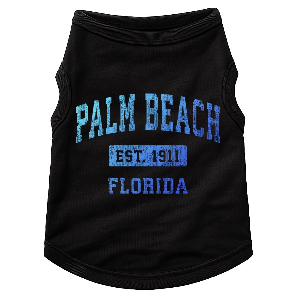Palm Beach Florida Fl Vintage Established Sports Design Funny Gift Doggie Tank