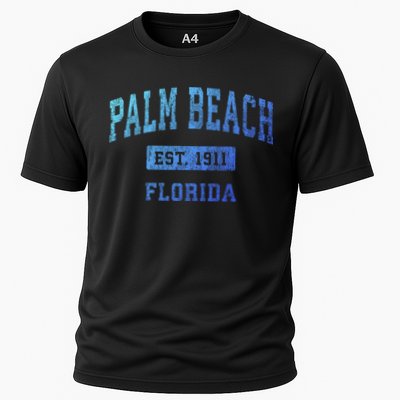 Palm Beach Florida Fl Vintage Established Sports Design Funny Gift Cooling Performance Crew T-Shirt
