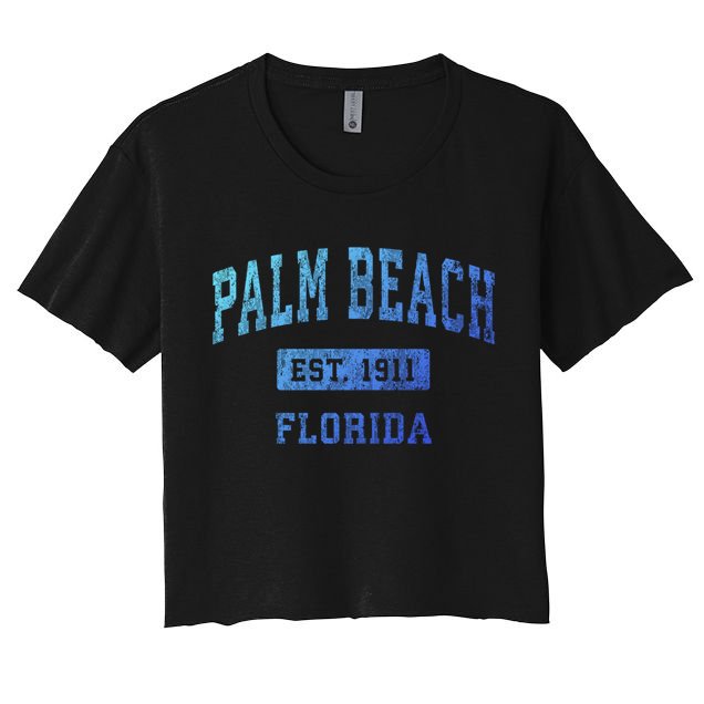 Palm Beach Florida Fl Vintage Established Sports Design Funny Gift Crop Top