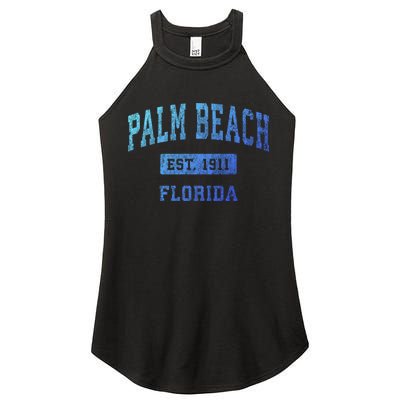 Palm Beach Florida Fl Vintage Established Sports Design Funny Gift Women's Perfect Tri Rocker Tank