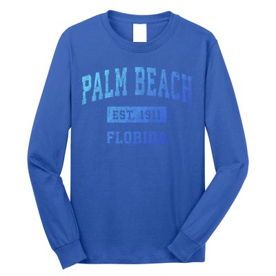 Palm Beach Florida Fl Vintage Established Sports Design Funny Gift Long Sleeve Shirt