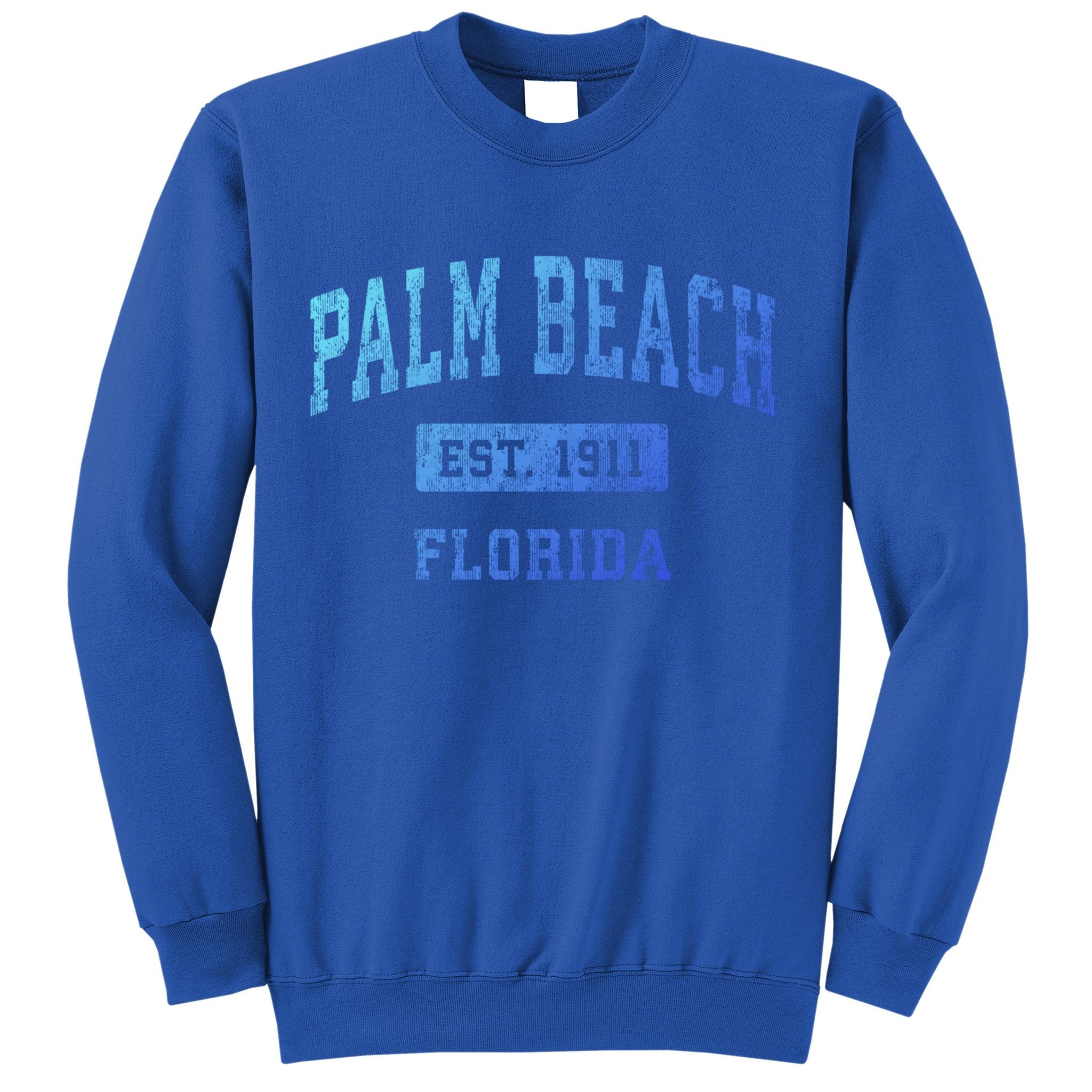 Palm Beach Florida Fl Vintage Established Sports Design Funny Gift Sweatshirt