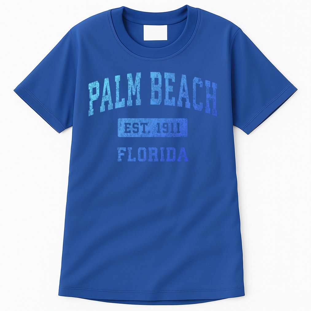 Palm Beach Florida Fl Vintage Established Sports Design Funny Gift Tall T-Shirt