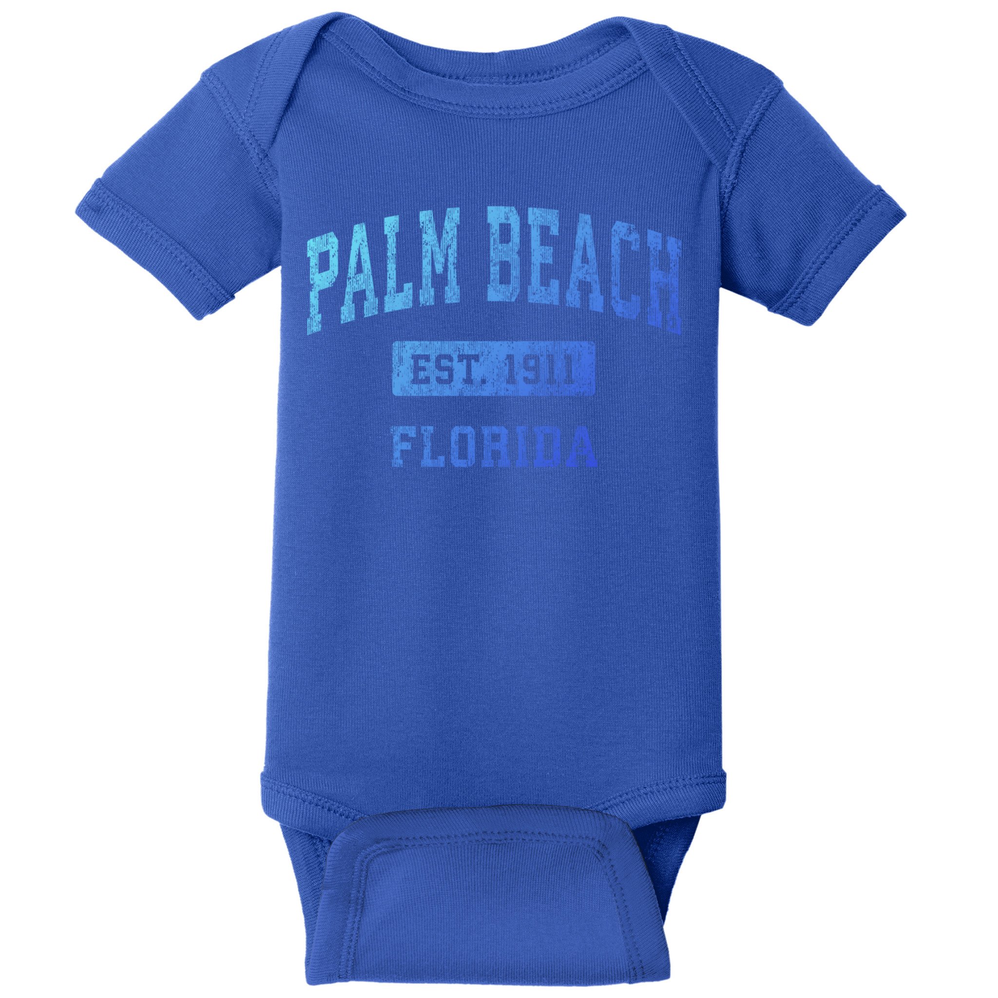 Palm Beach Florida Fl Vintage Established Sports Design Funny Gift Baby Bodysuit