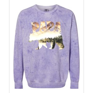 Papa Bear Forest Lake Mountain Scene Outdoors FatherS Day Colorblast Crewneck Sweatshirt