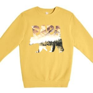 Papa Bear Forest Lake Mountain Scene Outdoors FatherS Day Premium Crewneck Sweatshirt