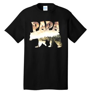 Papa Bear Forest Lake Mountain Scene Outdoors FatherS Day Tall T-Shirt