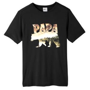 Papa Bear Forest Lake Mountain Scene Outdoors FatherS Day Tall Fusion ChromaSoft Performance T-Shirt