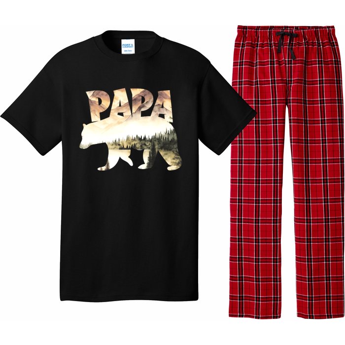 Papa Bear Forest Lake Mountain Scene Outdoors FatherS Day Pajama Set