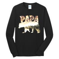 Papa Bear Forest Lake Mountain Scene Outdoors FatherS Day Tall Long Sleeve T-Shirt