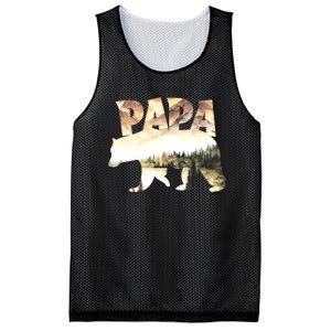 Papa Bear Forest Lake Mountain Scene Outdoors FatherS Day Mesh Reversible Basketball Jersey Tank