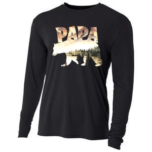 Papa Bear Forest Lake Mountain Scene Outdoors FatherS Day Cooling Performance Long Sleeve Crew