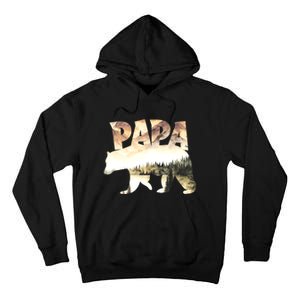 Papa Bear Forest Lake Mountain Scene Outdoors FatherS Day Tall Hoodie