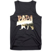 Papa Bear Forest Lake Mountain Scene Outdoors FatherS Day Tank Top