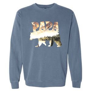 Papa Bear Forest Lake Mountain Scene Outdoors FatherS Day Garment-Dyed Sweatshirt