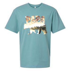 Papa Bear Forest Lake Mountain Scene Outdoors FatherS Day Sueded Cloud Jersey T-Shirt