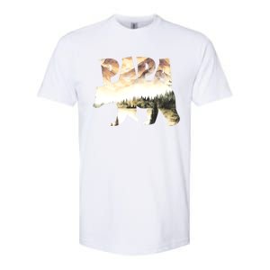 Papa Bear Forest Lake Mountain Scene Outdoors FatherS Day Softstyle CVC T-Shirt