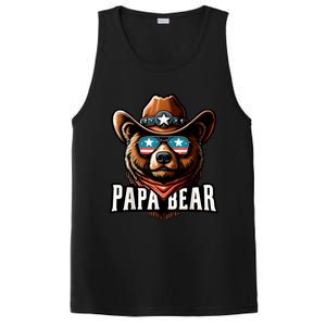 Papa Bear Fathers Day Gift Patriotic Proud Best Dad PosiCharge Competitor Tank