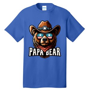 Papa Bear Fathers Day Gift Patriotic Proud Best Dad Tall T-Shirt