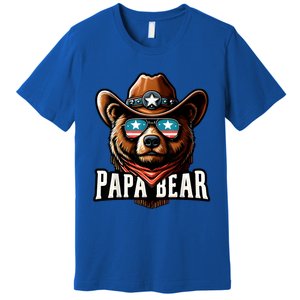 Papa Bear Fathers Day Gift Patriotic Proud Best Dad Premium T-Shirt