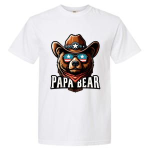 Papa Bear Fathers Day Gift Patriotic Proud Best Dad Garment-Dyed Heavyweight T-Shirt