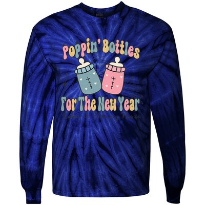 Poppin' Bottles For The New Year 2024 Labor and Delivery Tie-Dye Long Sleeve Shirt