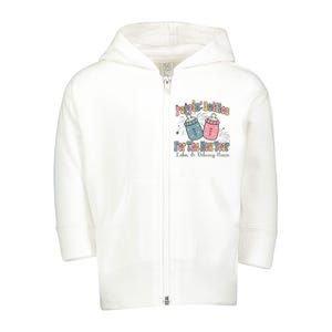 Poppin' Bottles For The New Year 2024 Labor and Delivery Toddler Zip Fleece Hoodie