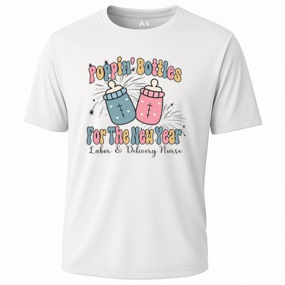 Poppin' Bottles For The New Year 2024 Labor and Delivery Cooling Performance Crew T-Shirt